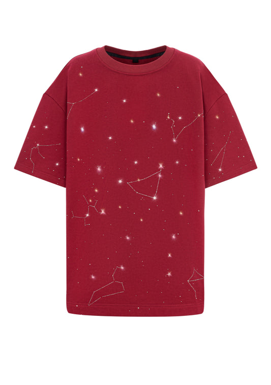 T-SHIRTKLEID MAROON GALAXY